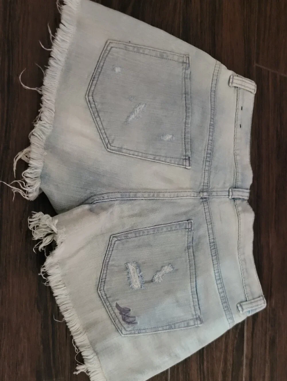 Express Light Wash Distressed Denim Shorts